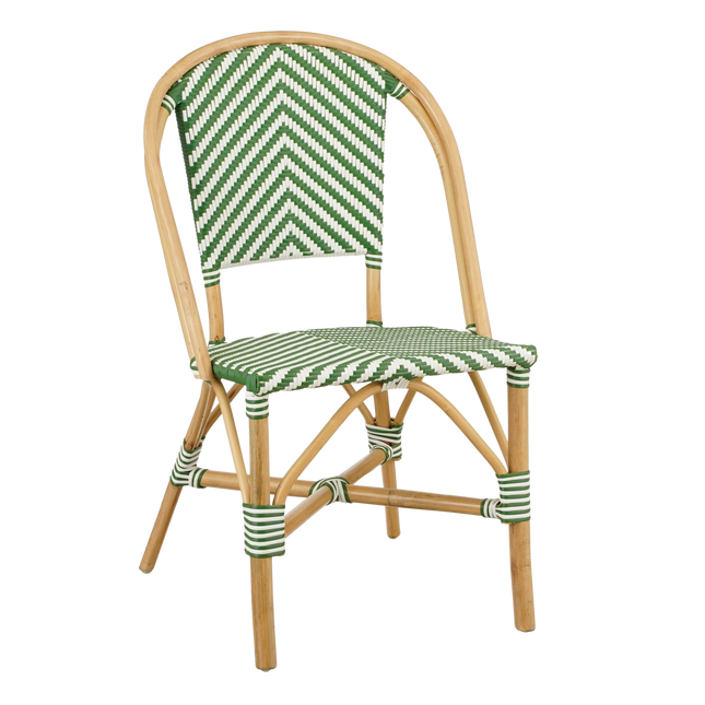 Mandox Bistro chair - L51 x W57 x H90 cm - Rattan - Dark green, White