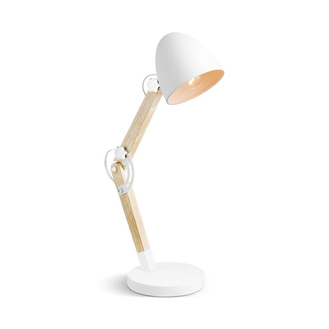 Home Sweet Home table lamp Petto - White - Bedside lamp - Metal and Wood