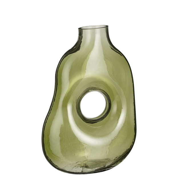 Jay Vase - L18.5 x W10.5 x H25 cm - Glass - Light green