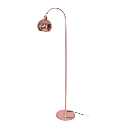 Metal floor lamp with copper finish