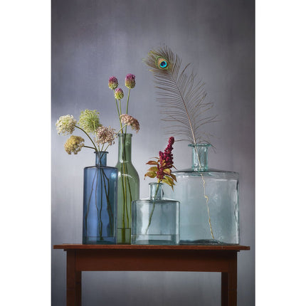 Guan Bottle Vase - H26 x Ø21 cm - Recycled Glass - Transparent