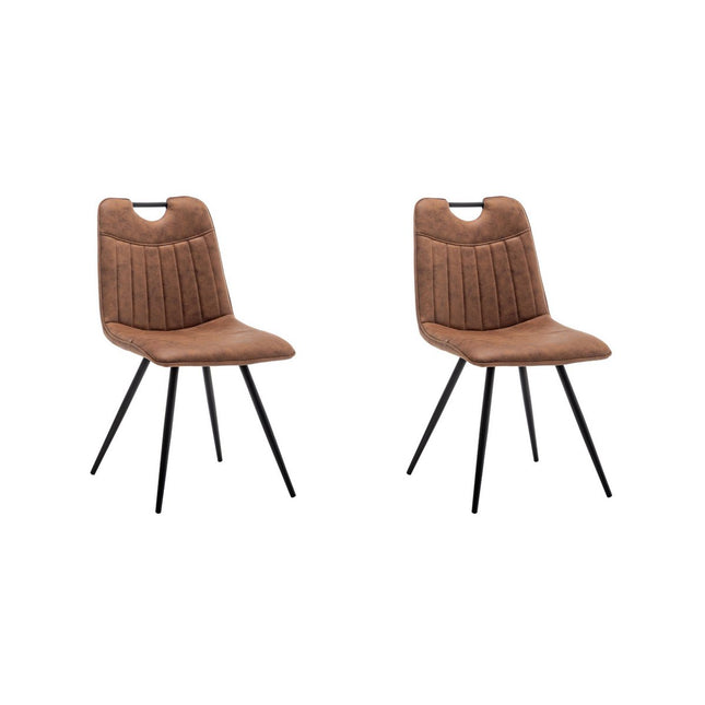Dining room chair Leon Microfibre Cognac Set of 2