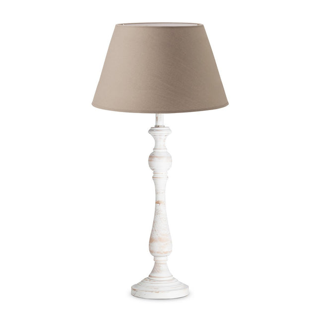 Home Sweet Home White Table Lamp Largo with Taupe-colored Lampshade