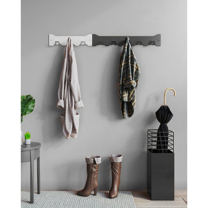 Gorillz Triangle Five - Wall coat rack - Industrial - Coat rack - 5 hooks - White