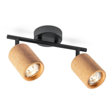 Home Sweet Home LED Surface-mounted spotlight Cork 2 - incl. dimmable LED lamp - black