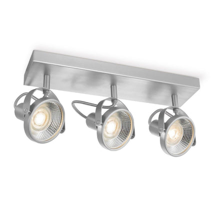 Home Sweet Home LED Surface-mounted spotlight Yaya 3 - dimmable - brushed steel