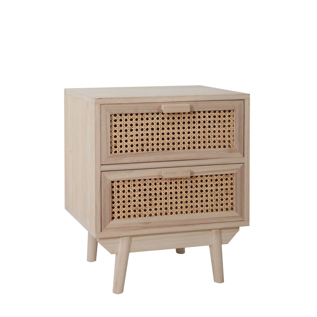 Bedside table 42x36 cm woven rattan